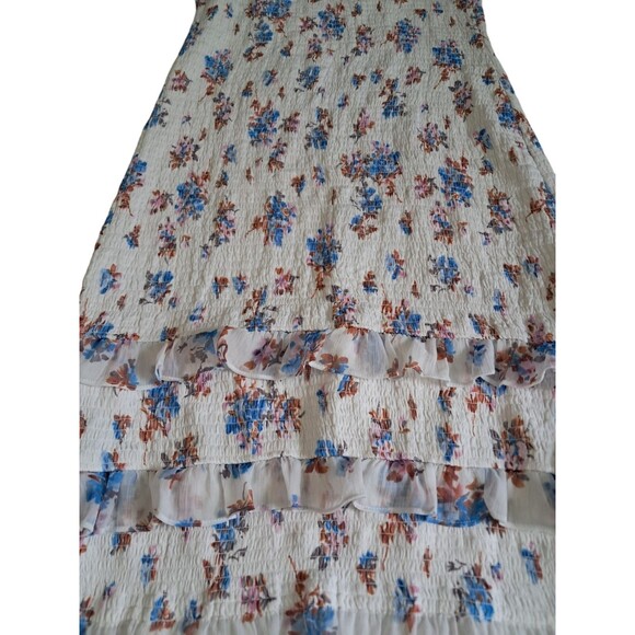 Abercrombie & Fitch Dress Women's XL White Midi Floral Puff Sleeve Cottagecore - Picture 7 of 14